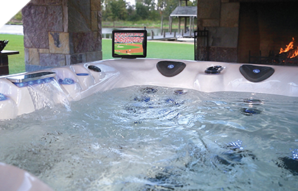 Using the iPad mount in the Legend Series Spa, you can enjoy movies as you relax.