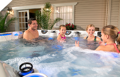 It's easier to find time to spend with your family in a hot tub
