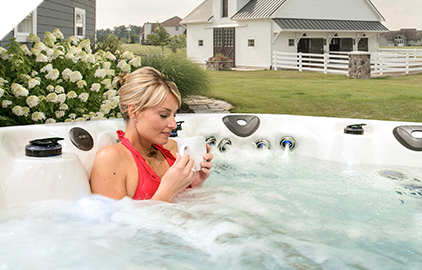 Start your morning off right with a cup of coffee and a rejuvinating soak in your portable spa