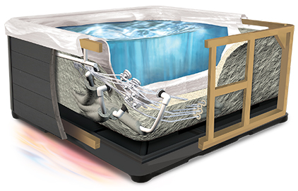 Cutaway view of a master spas hot tub